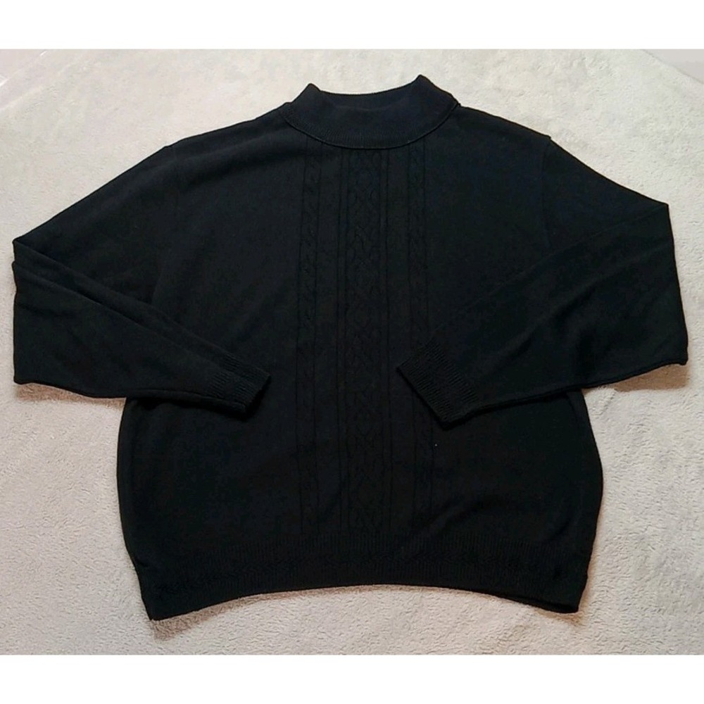 Vtg 90's Southern Lady Women's Long Sleeve Sweater Size 2 black Cottage Core